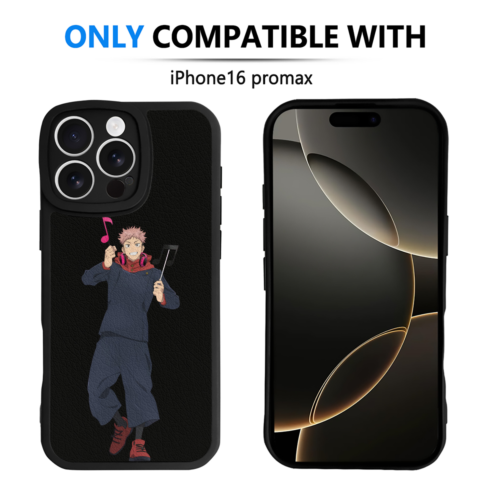 （画像用） 呪術廻戦 Jujutsu Kaisen 【iPhone 16シリーズ対応】シリコンスマホケース（レザー調） 材質：シリコン